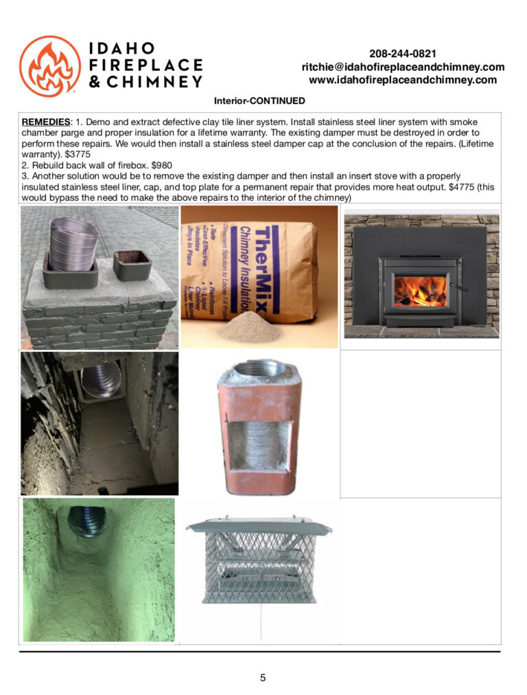 idaho fireplace & chimney inspection report p5